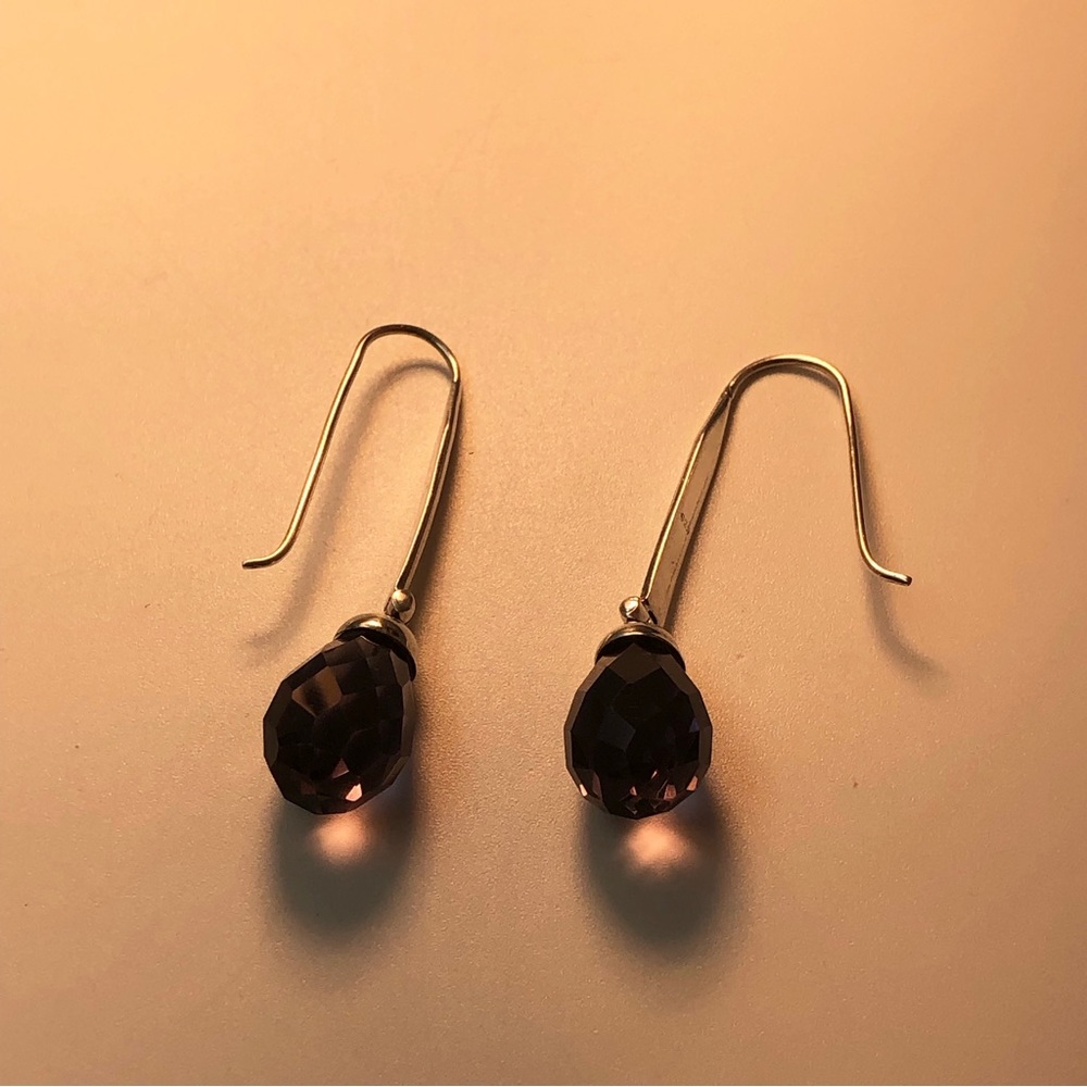 Lovely Faceted Amethyst and Sterling silver drop earrings.